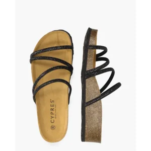 Cypres Tozzy Zwart Damesslippers