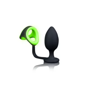 Ouch! Glow in the Dark Butt Plug Met Ball Strap 10 Cm