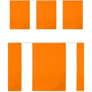 Vlaggenlijn - Rechthoek 30x44cm- Oranje - PVC - 10m - Brandveilig