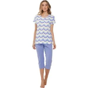 Pastunette ( Rebelle ) Pyjama Dames: Light Purple, korte mouw / 3/4broek ( PAS.74 )