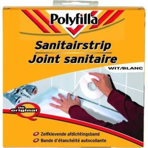 Polyfilla Sanitairstrip 5M - Joint sanitaire - WIT/BLANC