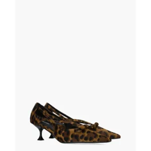 Lola Cruz 038Z90BK Leopard Dames Slingbackpumps
