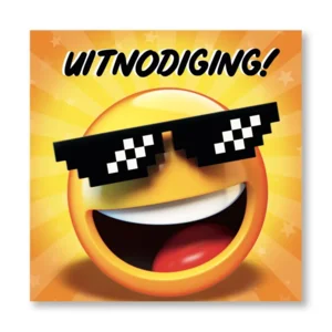 Uitnodigingskaarten - Smiley met zonnebril - 6st. - VBE.2008