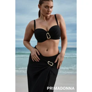 Prima Donna Swim Bikini top: Uvita, Zwart, Balconet model, europese maten ( Strapless mogelijk ( PDO.550 )