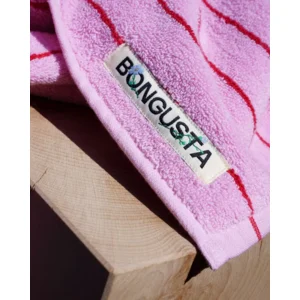 Bongusta Handdoek Roze & Rode Streep 50x 80 cm Naram