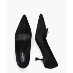 Lola Cruz 072Z90BK Hairy Black Damespumps