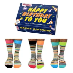 Odd Socks Herensokken Happy Birthday Multipack Mismatched  39-46 Cadeaudoos