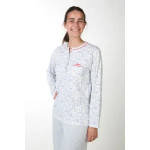 Perlina Dames Pyjama: Gabriella A, Ecru, Brushed ( LINA.143 )