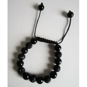 Fantasiejuweel armband Antraciet/zwart small