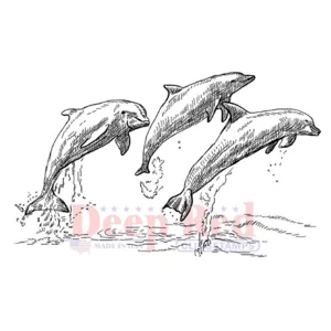 Deep Red Cling stamp dolfijnen