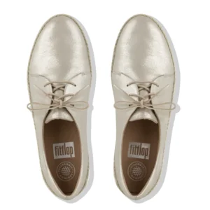 FitFlop Superderby Lace-Up Shoes K95 silver metallic