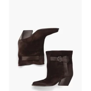 Elena Iachi E4494-B Donkerbruine Dames Enkellaarsjes