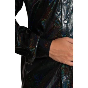 Shirt - Disco - Zwart - Glanzend - L