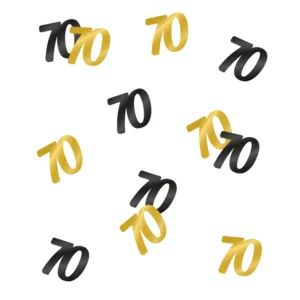 Tafeldecoratie - 70 jaar - Confetti - Goud / zwart
