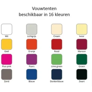 Plooitent 3x6 ALU - Kleur: WIT