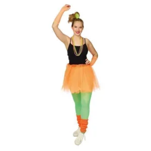 Neon Oranje Tutu 4  delige set