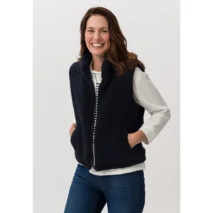Frank Walder  Dames Bodywarmer, schapenvel, blauw ( WAL.82 )