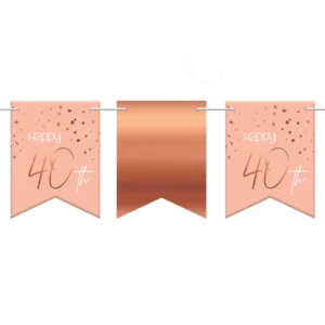 Vlaggenlijn - 40 jaar - Luxe - Roze, roségoud - 6m