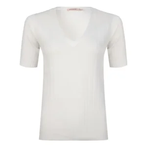 Esqualo Licht gebreid t-shirt: Off White ( ESQ.183 )