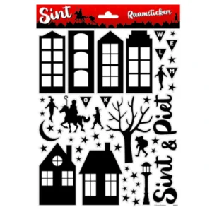 Raamstickers - Sinterklaas - Welkom Sint en Piet - A4 formaat