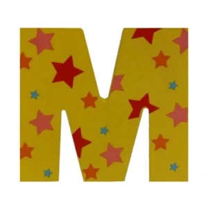 Decoratieletter - M - Hout - 7cm - Geel