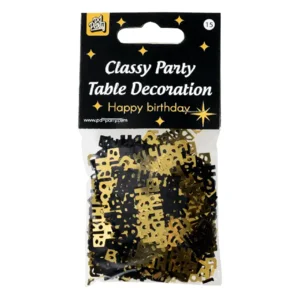 Tafeldecoratie - Happy Birthday - Goud, zwart