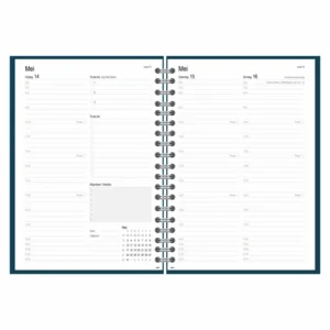 Agenda - 2027 - Thuiswerkagenda - Blauw - Groot - 17,5x25cm