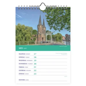 Week kalender - 2027- 12 provinciën - Molen - 16,5x23cm