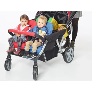 Familidoo Vierlingwagen Lidoo Star BB + (nieuwste versie 2020) - Buggy voor 4 kinderen met ligstand