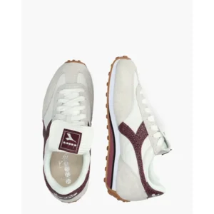 Diadora Sport Rally Indoor Wit/Bordeaux Damessneakers