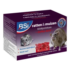 ratten-en muizenvergif Supra Bloc Bsi 300 gram (10 x 30 g)
