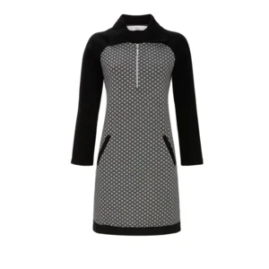 Ringella Dames slaapkleed / Homewear: Zwart, kol met rits ( RIN.309 )