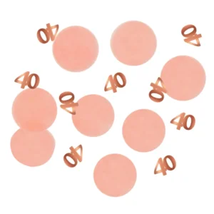 Tafeldecoratie - Confetti - 40 jaar - Luxe - Roze, roségoud - 25gr