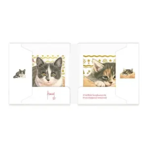 Kaarten - Kerst - Franciens katten -  Kittens met goudpatroon - 10st.