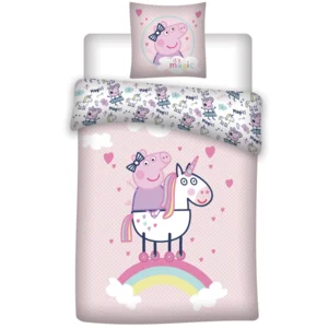 Peppa Pig - Flanel dekbedovertrek - Unicorn -  140X200