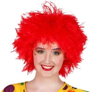 Pruik - Clown Frizzy - Rood