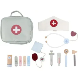 Dokter set - Hout in stoffen tas