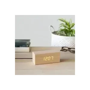 Houten Wekker Klok met Rode LED Display met USB Kabel 16 x 6 x 6cm