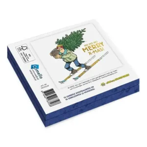 Kaarten - Kerst - Jan van Haasteren - Rendieren voor arreslee & skiën met boom - 10st.