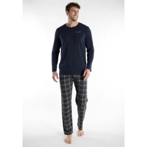 Tom Tailor Pyjama Heren: Blauw, carree broek, 100% Katoen ( TOM.45 )