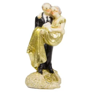 Trouwbeeldje - Caketopper - Beeldje - 50 goud - 10cm