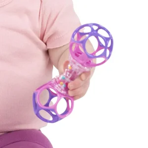 Grijpspeeltjes set - Oball - Babybal & rammelaar - Roze/paars