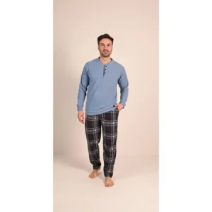 Gary Heren Pyjama: Punto milano ( lekker warm ) blauw ( GARY.124 )
