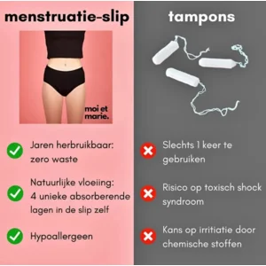 Moi et Marie Romee menstruatieslip in zwart