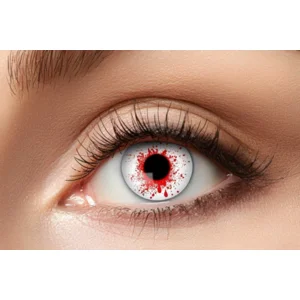 Lenzen - Bloodshot - Wit met bloedspetters - 3mnd. lenzen