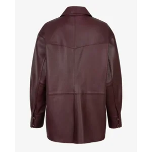 Ibana Bodi Burgundy Leren Blouse
