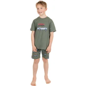 Pastunette Kinder pyjama Jongens: Groen, Camper motief ( PAS.85 )