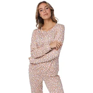 Pastunette Pyjama Dames: Rebelle, Beige, super zacht en warm ( PAS.111 )