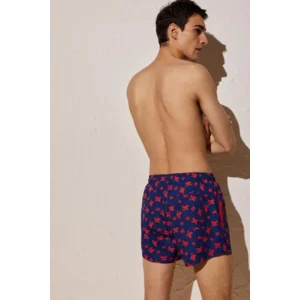 Ysabel Mora Crab losse herenzwemshort in blauw en rood