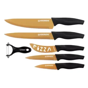 Herzberg 6-Delige marmeren gecoate messenset - goud